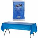 Genuine Joe Plastic Rectangular Table Covers - 108" Length x 54" Width - Plastic - Blue - 6 / Pack
