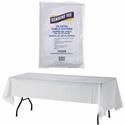 Genuine Joe Plastic Rectangular Table Covers - 108" Length x 54" Width - Plastic - White - 6 / Pack