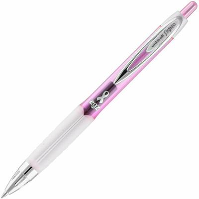 uniball™ 207 Pink Ribbon Gel Pens - 0.7 mm Medium Pen Point - Refillable - Retractable - Black Ink - Gel-based - Pink Barrel - 1 Each