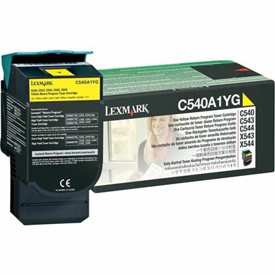 Lexmark C540A1YG Original Laser Toner Cartridge - Yellow - 1 Each - 1000 Pages
