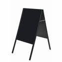 MasterVision Wet-Erase Display Board - 32" Board Height x 21" Board Width - Black Melamine Surface - Black Wood Frame - 1 Each