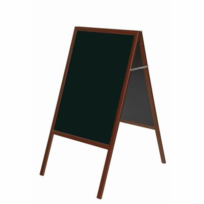 MasterVision Wet-Erase Display Board - 32" Board Height x 21" Board Width - Black Melamine Surface - Cherry Wood Frame - 1 Each