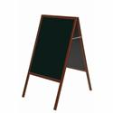 MasterVision Wet-Erase Display Board - 32" Board Height x 21" Board Width - Black Melamine Surface - Cherry Wood Frame - 1 Each