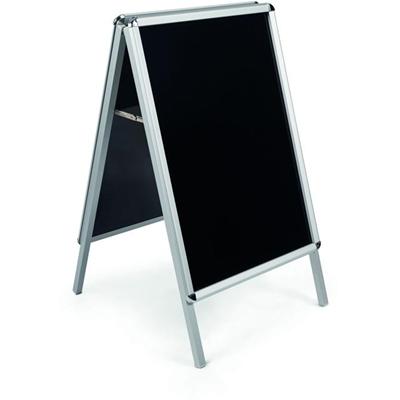 MasterVision Wet-Erase Sign Board - 33" Board Height x 23" Board Width - Black Melamine Surface - Silver Aluminum Frame - 42" Height x 25" Width x 25.5" Depth - 1 Each