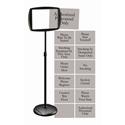 MasterVision Interchangeable Floor Pedestal Sign - Print/Message "Please Wait To Be Seated" , "Authorized Personnel Only" , "Please Watch Your Step" , "Please Seat Yourself" , "Smoking In Designated Areas Only" , "Smoking Permitted In This Area Only"