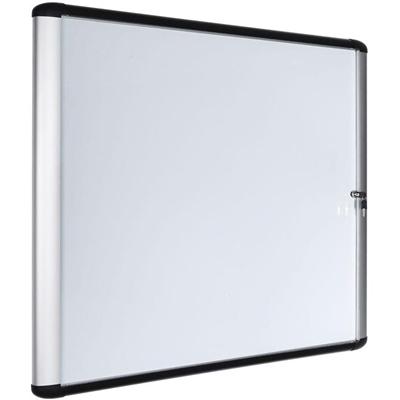 MasterVision Swing Door Enclosed Dry-Erase Board - 39" (3.3 ft) Width x 48" (4 ft) Height - White Porcelain Steel Surface - Aluminum Frame - Rectangle - Magnetic - 1 Each