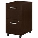 Bush Business Furniture Series C Mobile Lateral File - 28.1" Height x 15.7" Width x 20.3" Depth - Total Drawer(s): 2 - Finish: Mocha Cherry - Security Lock - 1 Each