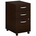 Bush Business Furniture Series C Lateral File - 28.1" Height x 15.7" Width x 20.3" Depth - Total Drawer(s): 3 - Finish: Mocha Cherry - Security Lock - 1 Each