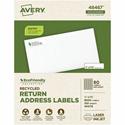 Avery&reg; EcoFriendly Address Label - 1/2" Width x 1 3/4" Length - Permanent Adhesive - Rectangle - Inkjet, Laser - Matte White - Matte - Paper - Recyclable, PVC-free, Permanent Adhesive, Customizable, Chlorine-free, Water Based, Easy Peel - 80 / Sh