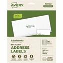 Avery&reg; Eco-Friendly Address Labels for Laser and Inkjet Printers, 1" x 2?" - 1" Width x 2 5/8" Length - Permanent Adhesive - Rectangle - Inkjet, Laser - Matte White - Matte - Paper - Recyclable, PVC-free, Permanent Adhesive, Customizable, Chlorin