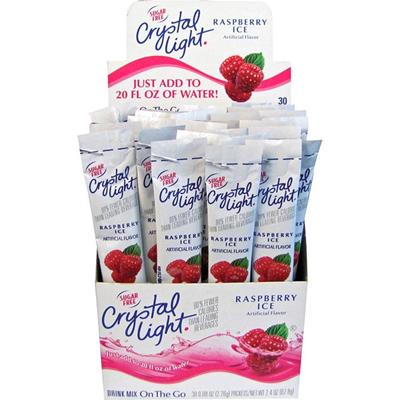 Crystal Light On-The-Go Raspberry Mix Sticks - Powder - 0.08 oz - Raspberry Ice - 30 / Box