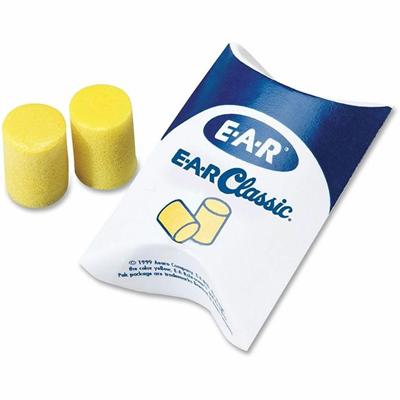 Aearo Classic Uncorded Earplugs - Noise Protection - Foam - Yellow - Moisture Resistant, Washable, Uncorded - 200 / Box