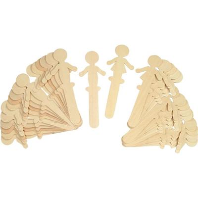 Creativity Street People Shaped Wood Craft Sticks - 2" Height x 5.38" Length - Natural - Wood - 1 Pack