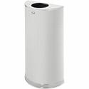 Rubbermaid Commercial 12 Gallon Half Round Steel Receptacle - 12 gal Capacity - Semicircular - 7" Opening Diameter - 32" Height x 18" Width x 9" Depth - Stainless Steel - Stainless Steel - 1 Each