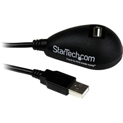 StarTech.com Desktop USB Extension Cable - 5 ft USB Data Transfer Cable - First End: 1 x Type A - Male - Second End: 1 x Type A - Female - Black - 1 Each