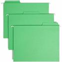 Smead FasTab 1/3 Tab Cut Letter Recycled Hanging Folder - 8 1/2" x 11" - Top Tab Location - Assorted Tab Position - 11 pt. - 2 Plys - Green - Embossed, Heavy Duty, Tear Resistant - 10% Recycled - 20 / Box