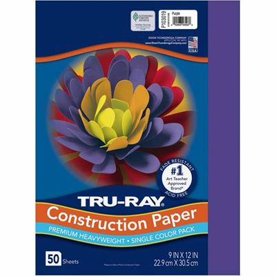 Tru-Ray Construction Paper - 12" Width x 9" Length - Purple - 1 Pack