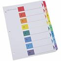 Universal Index Divider - 8 Printed Side Tab(s) - Digit - 1-8, Table of Contents - 8.5" Divider Width x 11" Divider Length - Letter - 3 Hole Punched - White Paper Divider - Assorted Paper Tab(s) - 30% Recycled - Double-sided, Mylar Reinforced Edge, L
