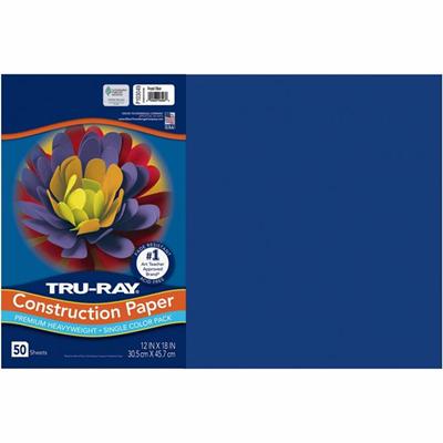 Tru-Ray Heavyweight Construction Paper - 18" Width x 12" Length - Royal Blue - Sulphite - 1 Pack