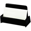 Universal Business Card Holder - Holds 50 x Card - Support 2" x 3.50" Media - 1.4" Height x 3.8" Width x 1.8" Depth - Plastic - Black - Durable - 1 Each