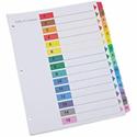 Universal Index Divider - 15 Printed Side Tab(s) - Digit - 1-15, Table of Contents - 8.5" Divider Width x 11" Divider Length - Letter - 3 Hole Punched - White Paper Divider - Assorted Paper Tab(s) - 30% Recycled - Double-sided, Mylar Reinforced Edge,