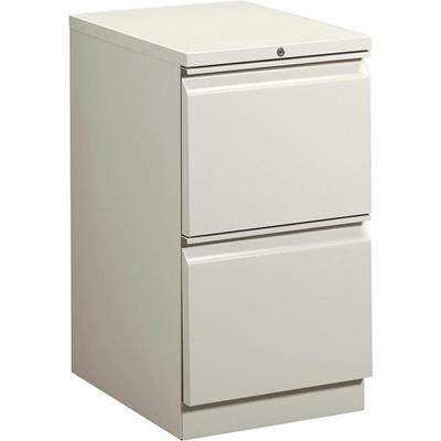 HON Brigade H33823R Pedestal - 28" Height x 15" Width x 22.9" Depth - Total Drawer(s): 2 - Finish: Light Gray - 1 Each