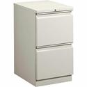 HON Brigade H33823R Pedestal - 28" Height x 15" Width x 22.9" Depth - Total Drawer(s): 2 - Finish: Light Gray - 1 Each