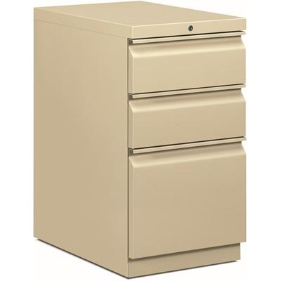 HON Brigade H33723R Pedestal - 28" Height x 15" Width x 22.9" Depth - Total Drawer(s): 3 - Finish: Putty - 1 Each