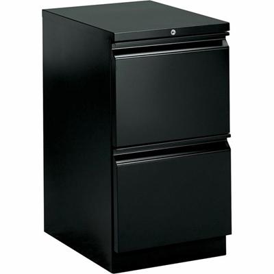 HON Brigade H33823R Pedestal - 28" Height x 15" Width x 22.9" Depth - Total Drawer(s): 2 - Finish: Black - 1 Each