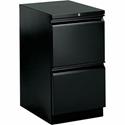 HON Brigade H33823R Pedestal - 28" Height x 15" Width x 22.9" Depth - Total Drawer(s): 2 - Finish: Black - 1 Each