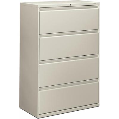 HON Brigade 800 H884 Lateral File - 53.3" Height x 36" Width x 18" Depth - Total Drawer(s): 4 - Finish: Light Gray - 1 Each