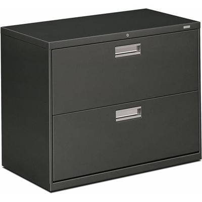 HON Brigade 600 H682 Lateral File - 28.4" Height x 36" Width x 18" Depth - Total Drawer(s): 2 - Finish: Charcoal - 1 Each