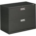 HON Brigade 600 H682 Lateral File - 28.4" Height x 36" Width x 18" Depth - Total Drawer(s): 2 - Finish: Charcoal - 1 Each