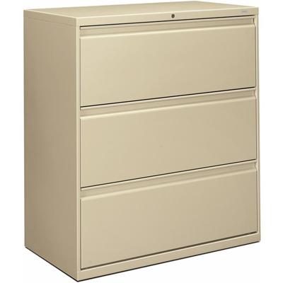 HON Brigade 800 H883 Lateral File - 40.9" Height x 36" Width x 18" Depth - Total Drawer(s): 3 - Finish: Putty - 1 Each