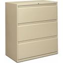 HON Brigade 800 H883 Lateral File - 40.9" Height x 36" Width x 18" Depth - Total Drawer(s): 3 - Finish: Putty - 1 Each