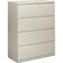 HON Brigade 800 H894 Lateral File - 53.3" Height x 42" Width x 18" Depth - Total Drawer(s): 4 - Finish: Light Gray - 1 Each