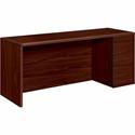 HON 10700 H10707R Pedestal Credenza - 29.5" Height x 72" Width x 24" Depth - Total Drawer(s): 2Right Side - Waterfall Edge - Finish: Mahogany - 1 Each