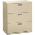 HON Brigade 600 H683 Lateral File - 40.9" Height x 36" Width x 18" Depth - Total Drawer(s): 3 - Finish: Putty - 1 Each