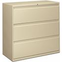 HON Brigade 800 H893 Lateral File - 40.9" Height x 42" Width x 18" Depth - Total Drawer(s): 3 - Finish: Putty - 1 Each