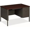 HON Metro Classic HP3251R Pedestal Desk - 29.5" Height x 48" Width x 30" Depth - Total Drawer(s): 3Right Side - Square Edge - Finish: Charcoal - 1 Each