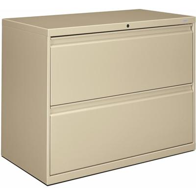 HON Brigade 800 H882 Lateral File - 28.4" Height x 36" Width x 19.3" Depth - Total Drawer(s): 2 - Finish: Putty - 1 Each