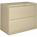 HON Brigade 800 H882 Lateral File - 28.4" Height x 36" Width x 19.3" Depth - Total Drawer(s): 2 - Finish: Putty - 1 Each