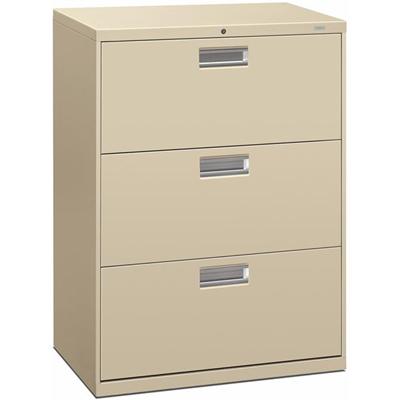 HON Brigade 600 H673 Lateral File - 40.9" Height x 30" Width x 18" Depth - Total Drawer(s): 3 - Finish: Putty - 1 Each