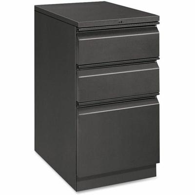 HON Brigade H33723R Pedestal - 28" Height x 15" Width x 22.9" Depth - Total Drawer(s): 3 - Material: Steel - Finish: Charcoal - 1 Each