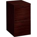HON 10500 H105104 Pedestal - 28" Height x 15.7" Width x 22.8" Depth - Total Drawer(s): 2 - Flat Edge - Finish: Mahogany - 1 Each