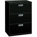 HON Brigade 600 H673 Lateral File - 40.9" Height x 30" Width x 18" Depth - Total Drawer(s): 3 - Finish: Black - 1 Each
