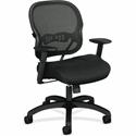 HON Wave Chair - Black Seat Color - Fabric Seat Material - Black Back Color - Reinforced Resin, Mesh Back Material - Black Frame Color - Reinforced Resin Frame Material - Mid Back - 5-star Base - Black - 1 Each