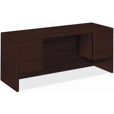 HON 10500 H10565 Credenza - 29.5" Height x 60" Width x 24" Depth - Total Drawer(s): 4 - Flat Edge - Finish: Mahogany - 1 Each
