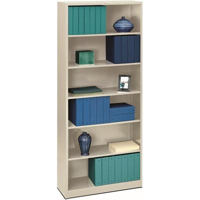 HON Brigade Steel Bookcase - 6 Shelf(ves) - 81.13" Height x 34.50" Width x 12.62" Depth - Adjustable Shelf, Reinforced, Welded, Durable, Compact - Steel - 1 Each