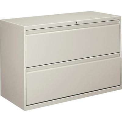HON Brigade 800 H892 Lateral File - 28.4" Height x 42" Width x 18" Depth - Total Drawer(s): 2 - Finish: Light Gray - 1 Each